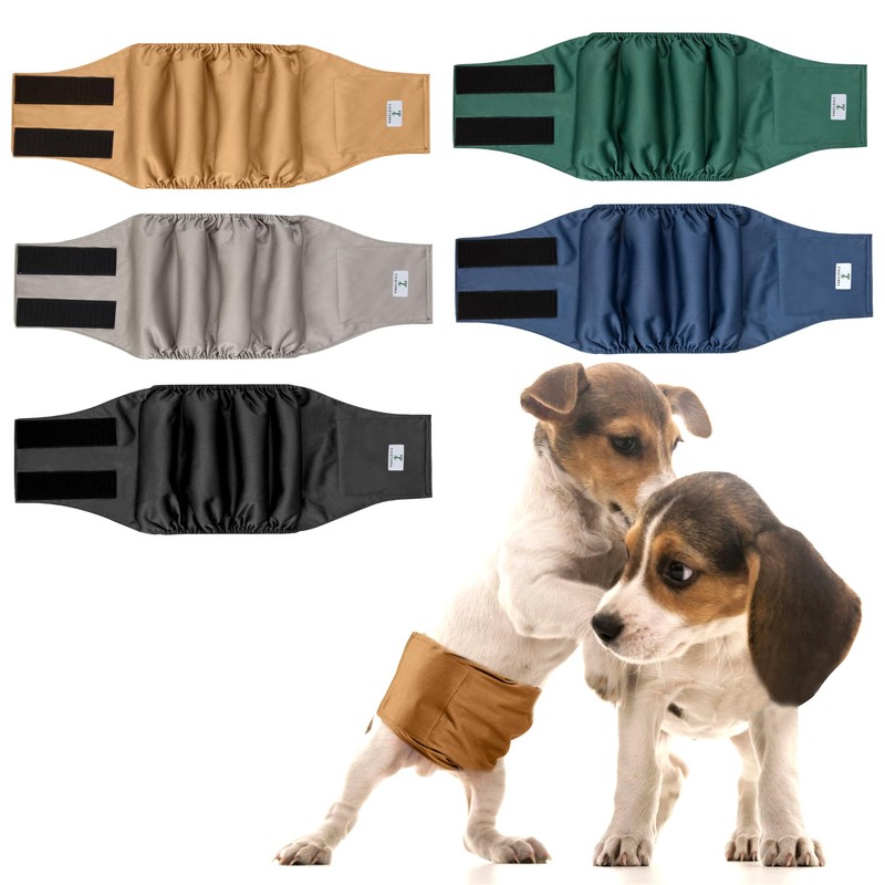 5Pack Dog Diapers Male,Leakproof Pet Dog Belly Band Wraps,Dog Diaper