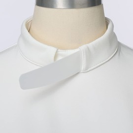 Church Clergy Dress for Women Long Sleeve A Line Elegant Maxi Dress with Tab Insert Stand Collar and Belt White