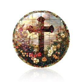 Christian Wall Art - Bible Verse Wall Art, Christian Ornaments, Stained Glass Suncatcher, Funny Jesus Gifts, Christian Wall Art Decor, Christian Cross Pendant Sun Catcher, Nativity Scene Ornaments