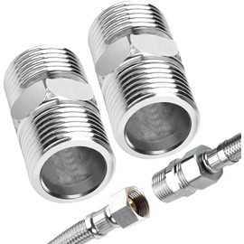 2Pcs Stainless Steel Shower Hose Connector Durable and Damage Resistant Shower Hose Connector Male to Female Ideal for Shower Hose Extender Stainless Steel Connector for Shower Bathroom RVs