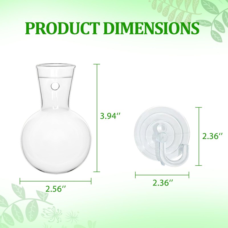 Bunmery 4 pcs Window Propagation Stations, Suction Cup Plastic Plant