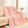 Wajade Fluffy Flannel Blanket Pink Bubble Faux Fur Bed Throw