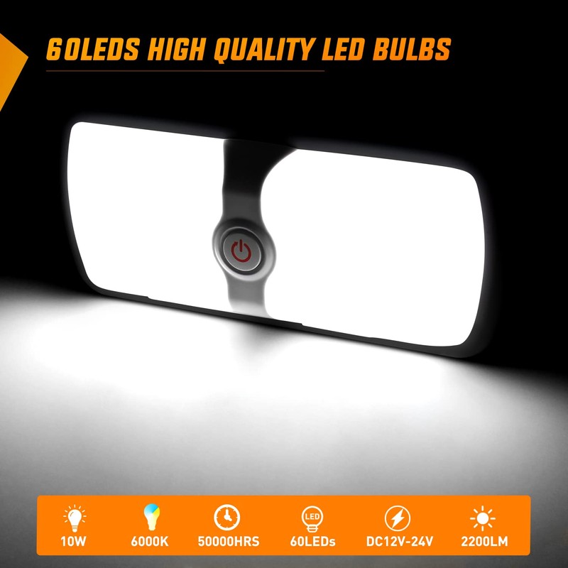 Nilight 2pcs RV Interior Lights 12V-24V LED Ceiling Light Fixture