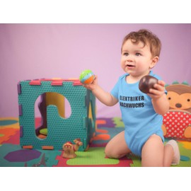 clothinx Electricians | A beautiful gift idea for all craftsmen who have expected their offspring with high voltage baby bodysuit organic, Grey (sports grey)