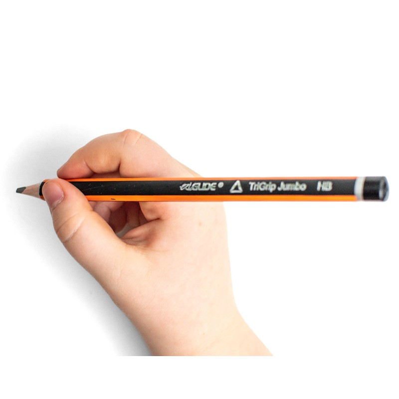 Eziglide TriGrip Jumbo HB Pencils, Pack of 12 Triangular Pencils,