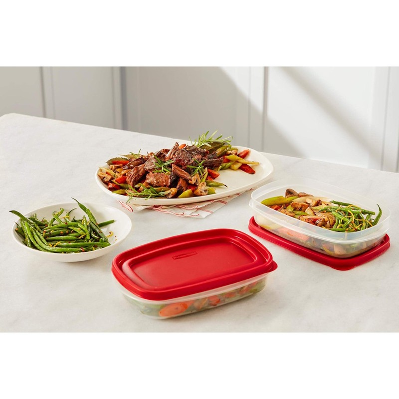 Rubbermaid EasyFindLids Meal Prep Containers 5.5 Cup Red