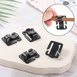 Fyntave 4 Pcs Black Water Bladder Tube Clips for Hydration Pack Bladder Drinking Tube Trap Strap Clip for Hydration Pack Tubes Outdoor Backpack Clamp Hose Clip Camping and Hiking Accessories