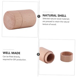 Baluue 1pc Refillable Wooden Lip Balm Tube Container Natural Craft for Lipstick Leak Design for Travel Outdoor Activities Safe and Odorless for Homemade Cosmetic Projects