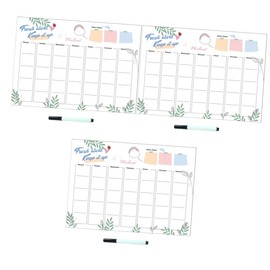 MAGICLULU 3pcs Dry Erase Magnetic Calendar Wall Sticker Weekly Planner with Marker Reusable Whiteboard for Schedules Reminders -do Lists Easy Application for Home School
