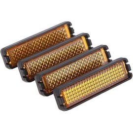 4 Pieces/Set Yellow Bicycle Pedal Reflector Safety Night Cycling Reflective Bike Accessory，Bike Reflectors Lights and Reflectors Accessories