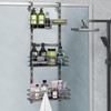 Orimade Over the Door Shower Caddy Adjustable 3 Tier Dark