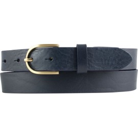 BELTINGER Women's Belt Made of Full Cowhide Leather with Gold Belt Buckle 3 cm Leather Belt for Women 30 mm Chino Belt, Navy, gold