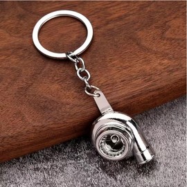 LiJuanWang Car Parts Key Fob, 3 Pieces Keychain Car Rims Key Fob Car Gear Lever Wrench Key Ring Gift Clasps Creative Car Styling, silver