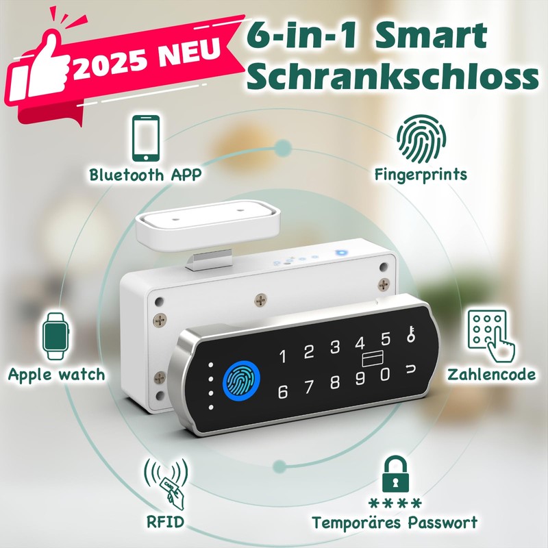 Eseesmart RFID Fingerprint Smart Lock, No Drilling Digital Electronic Biometric