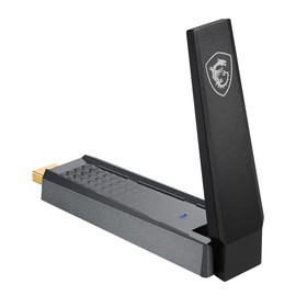 MSI AX1800 WIFI USB Adapter, Wireless LAN, GUAX18, Dual Band, 1201 Mbps (5 GHz) + 574 Mbps (2.4 GHz), External Antenna/USB3.2 Gen1 Connection, 802.11ac Compatible, MU-MMO/OFDMA Function, 3-Year