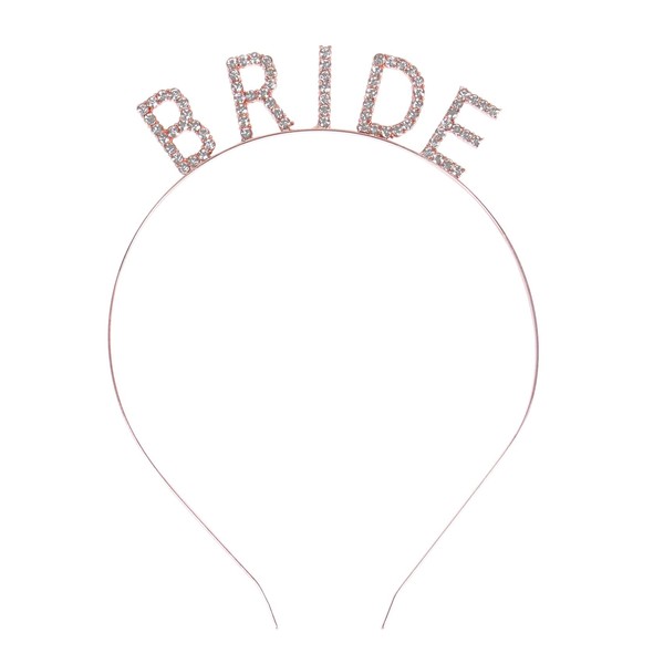 Bride Headband Hen Party, Rhinestone Bride to Be Headband Hen Do Tiara Hen Party Accessories, Bridal Shower, Rose Gold