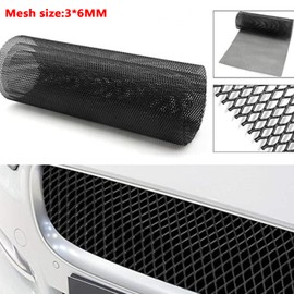 Car Grill Mesh, 40"x13" Trimmable Aluminum Alloy Automotive Grilles Mesh, Universal Black Vehicle Grill Mesh for Front Bumper (Rhombic Hole 3 * 6MM)