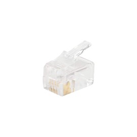 sourcing map Telephone Modular Plug Male RJ11 Connectors, Copper Core 4P4C Clear 100pcs