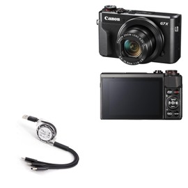 BoxWave Cable Compatible with Canon PowerShot G7 X Mark III - AllCharge miniSync, Retractable, Portable USB Cable - Jet Black