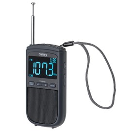 Camry CR 1905 Tragbares Digitalradio, LCD-Display, FM/Am, Akku 900 mAh, USB-C, Teleskopantenne, Schwarz