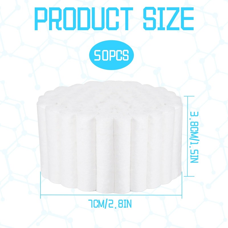 50PCS Cotton Wool Roll,Dental Cotton Rolls for Teeth Natural Cotton,Versatile