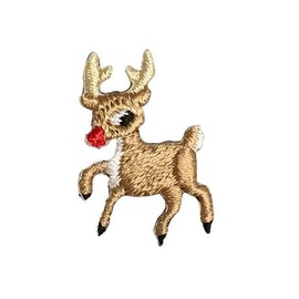 Miniature Reindeer, Christmas, Embroidered, Iron on Patch (1)