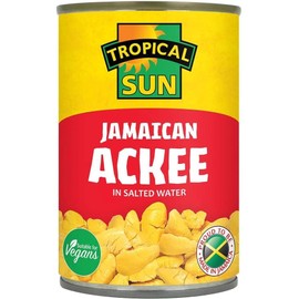 Tropical Sun Jamaican Ackee in Salted Water, Vegan, Made in Jamaica, Premium Quality Traditional Caribbean Fruit, Ready to Use, 540g Tin