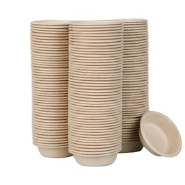 AUTSEEYS Biodegradable Gecko Feeding Cups, Paper Bowls Reptiles Food and Water Feeder Ledge Cups for Lizars,Bearded Dragon,Snake,Crabs, 100Pack 1 OZ