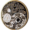 5 Month AA Medallion Ying Yang Black White Color Serenity