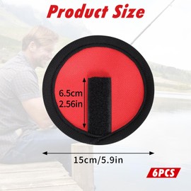 Köderhandschuhe 6 Stück Rot Köderwickelset 15 cm Angelköderabdeckungen Angelköderhüllen Angelköder Wraps Angel Köderschutz mit Klettverschluss um Angler Sicher für Angelruten zu Halten