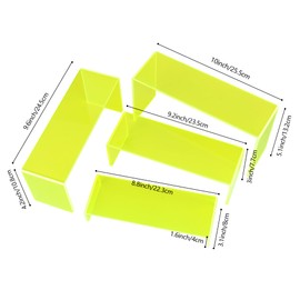 ELEGANTLIFE Acrylic Display Riser,4.3mm Heavy Duty Crystal Display Stand Shelf Layered Aesthetic, Jewelry Display Shelf Risers for Décor,4 Pack Set Multi-color (Light Green)