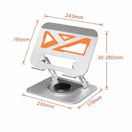 360 Soporte para Laptop Acero Carbono, 10KG Base Giratoria Ajustable, Plegable y Porttil, Soporte Laptop Antideslizante con 3 Organizadores Cable,... 