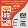 Asweets Montessori Wooden Busy Board Toy for Toddler, Red Robot