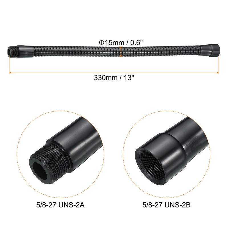 PATIKIL 13 Inch Microphone Gooseneck, 5/8-27 Thread Metal Universal Hose,