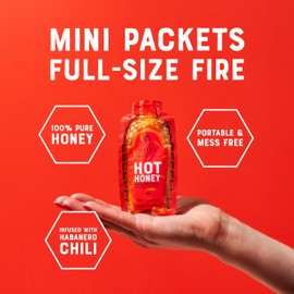 Nate's Hot Honey Minis - Single-Serve Hot Honey – 0.49oz Packets, 20ct box