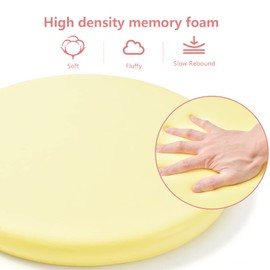 Gumcoly 14" Round Memory Foam Chair Cushion Detachable Bar Stool Cushion Circle Chair Pad Breathable Chair Seat Cushion for Dining Kitchen Chairs Peach