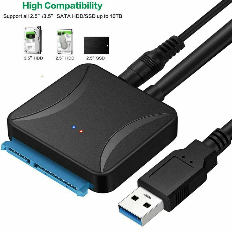 WhizzoHead USB 3.0 to SATA III Adapter for 2.5" 3.5"