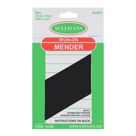 Sullivans Iron On Mender, 27 cm Length x 7 cm Width, Black