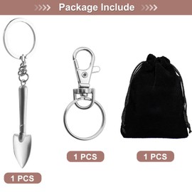 GENSMILE Tool Keyring Gift for Men and Women, Adjustable Key Fob, Cute Tools, Key Fob Pendant, Cool Mini Keyring Accessories for DIY, Shovel.