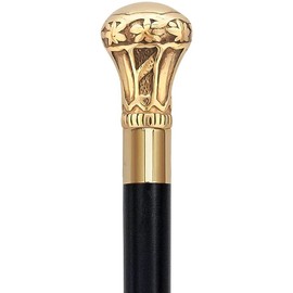 Royal RC Canes Bat Masterson Premium Brass Knob Walking Cane Replica – Historic Cane for Men and Women – Stylish 37.5" Collectible Walking Stick with 18mm Rubber Tip