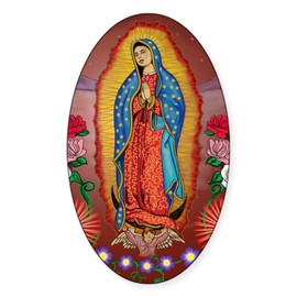 CafePress Virgin of Guadalupe Oval Car Bumper Sticker