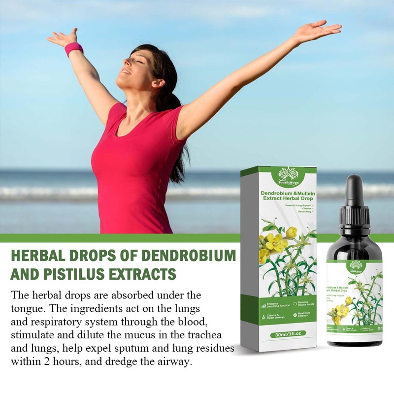 Mullein Leaf Extract For Lungs, Clearbreath Dendrobium & Mullein Extract