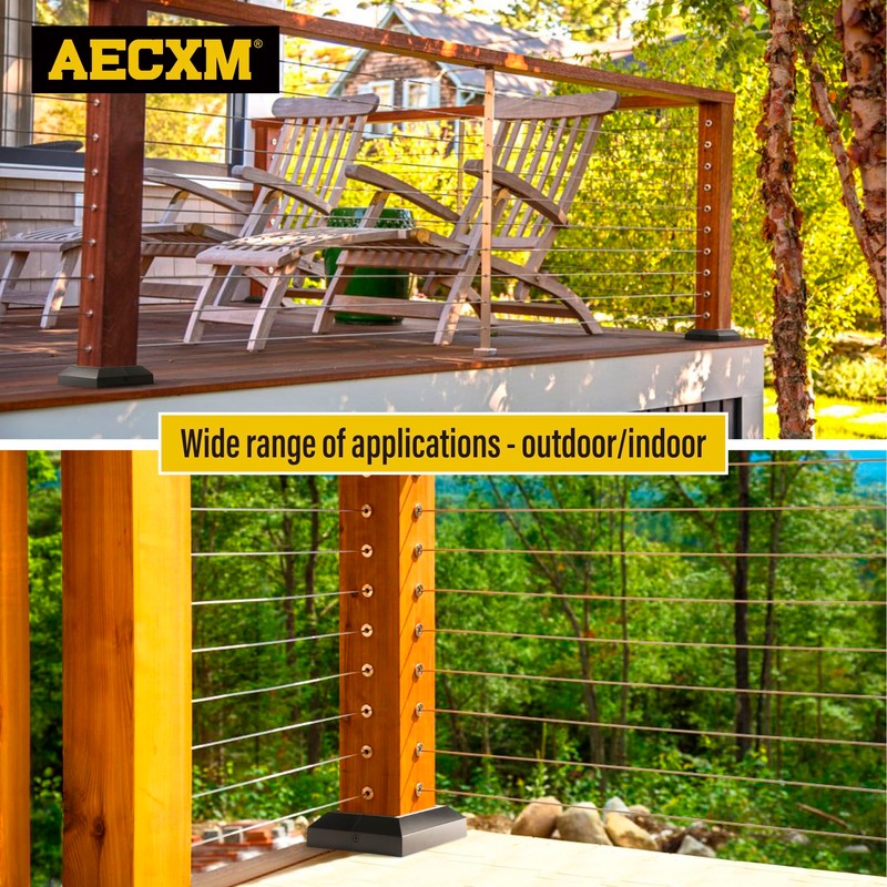 AECXM 4Pack 4"x4" Aluminum Deck Post Base Cover, Split Post