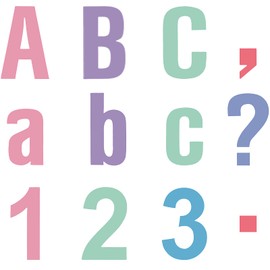 Tenare 268 Pcs Bulletin Board Letters Alphabet Letters Numbers and Punctuation Cutouts Letters Fun Bulletin Board Set for Chalkboard Bulletin Board Display(5 Inches,Macaron Color)