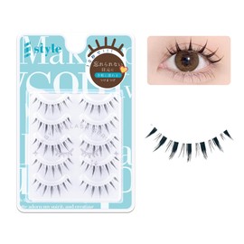Sharp Style EASY EYELASH SERIES Popular False Eyelashes Quality Transparent Leads Soft Natural Reusable 5 Pairs (No.03 Devil)
