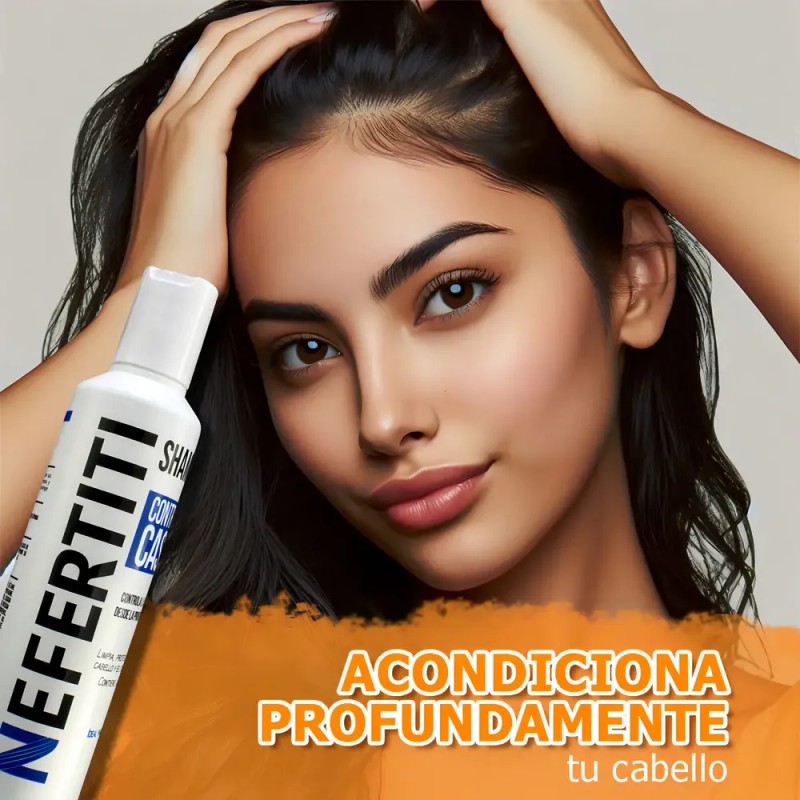 Shampoo Sin Sal Para Control De Caspa Nefertiti 300ml