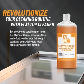 Flat Top Grill Cleaner – 32 fl oz (Pack of 4) | Griddle Cleaner, Food Safe, Non-Caustic, Removes Burnt-On Residue, Blackstone Compatible
