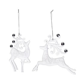 Gallerie II Playful Reindeer Ornaments Assortment of 2 A/2 Clear