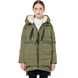 Orolay Women's Thickened Down Jacket Green Small