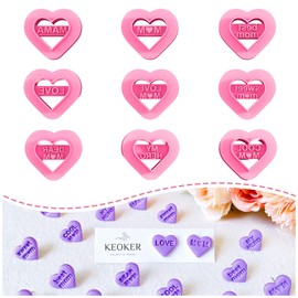 KEOKER Mom Heart Polymer Clay Cutters, Mothers Day Clay Earring Cutters, 9 Shapes Message Letter Polymer Clay Cutters for Earrings, Mama Stamp Clay Cutters for Polymer Clay Jewelry